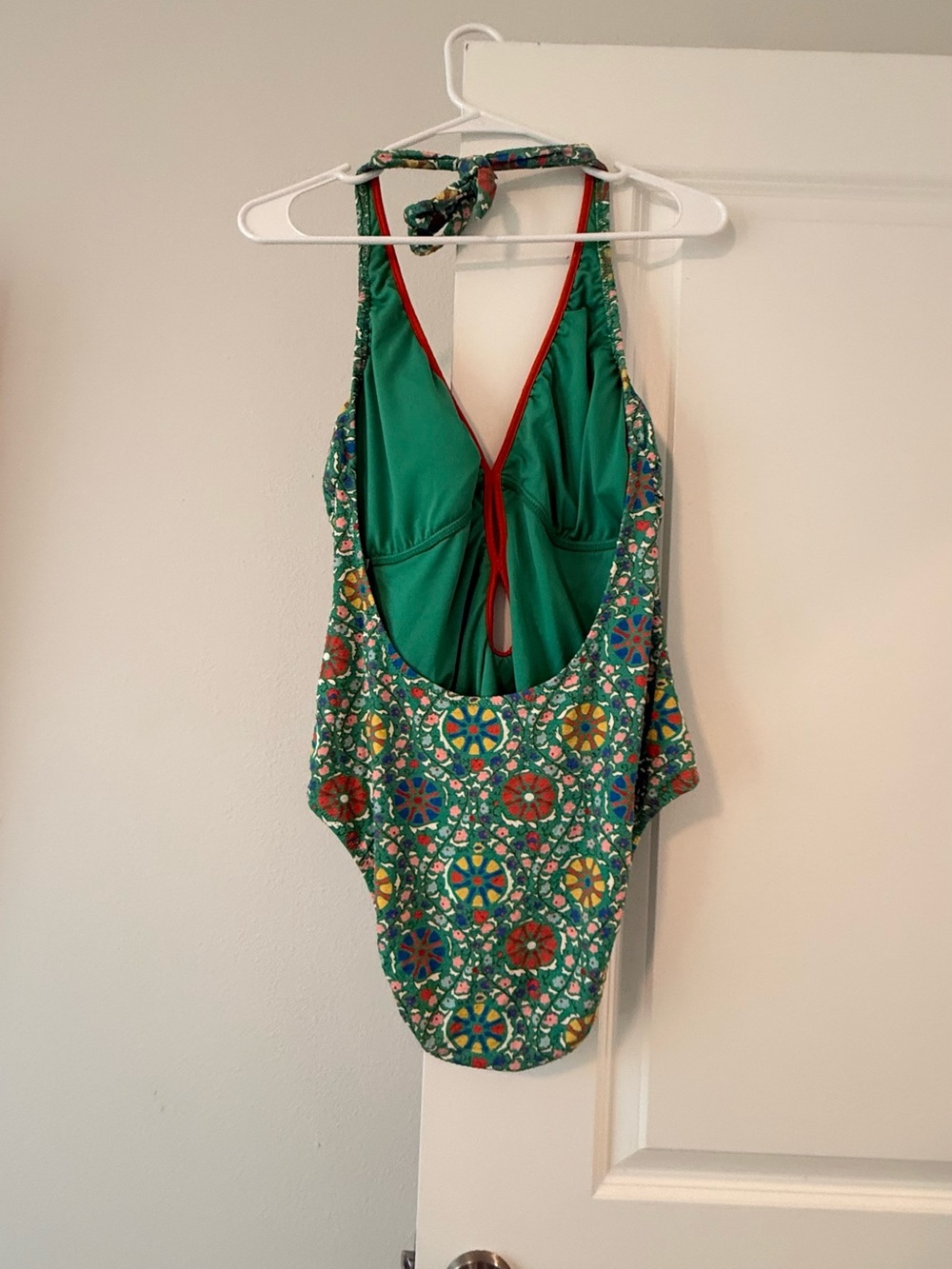 RHODE x Target Zinnia Floral Halter One-Piece Swimsuit – Green/Red - Picture 7 of 8